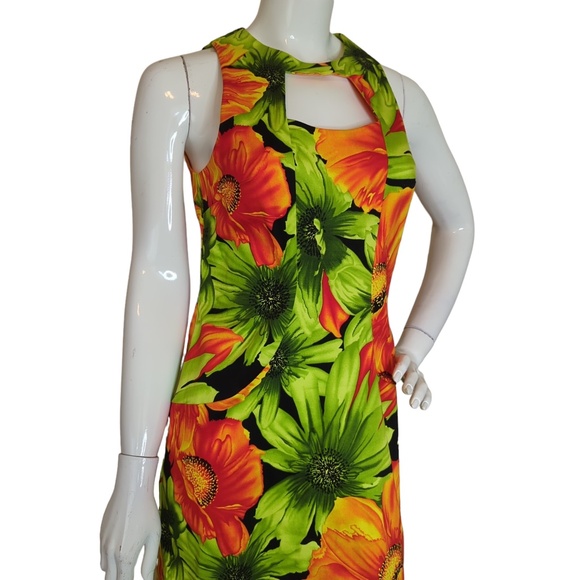 Joseph Ribkoff Colourful Bright Sleeveless Hawaiian Print Dress - Picture 5 of 12